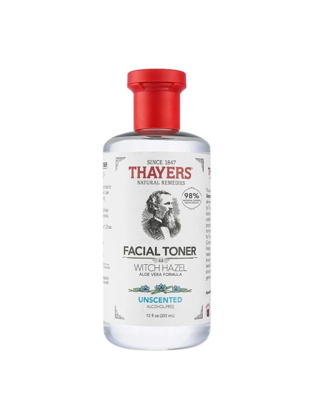 THAYERS Alcohol Free Unscented Witch Hazel Facial Toner w Aloe Vera Formula 12oz